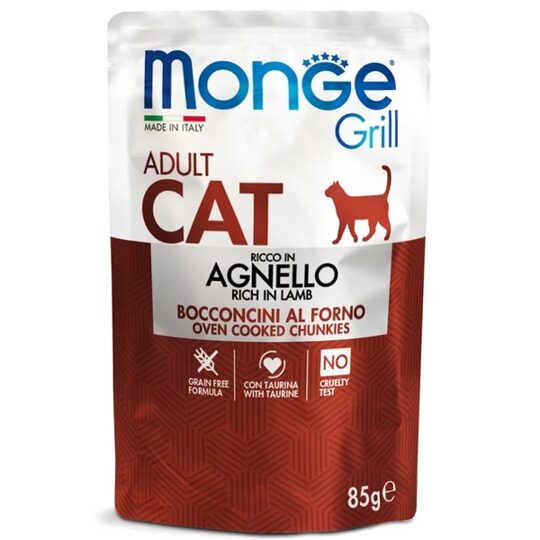 Monge Cat Grill Pouch паучи для взрослых кошек Ягненок 85г